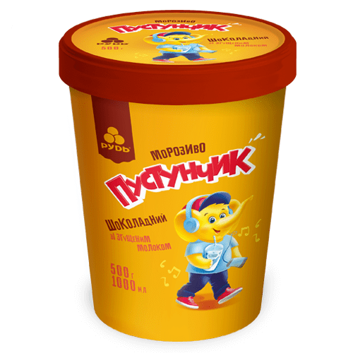 Мороженое в ведре "Пустунчик" со сгущенным молоком ТМ Рудь 500г