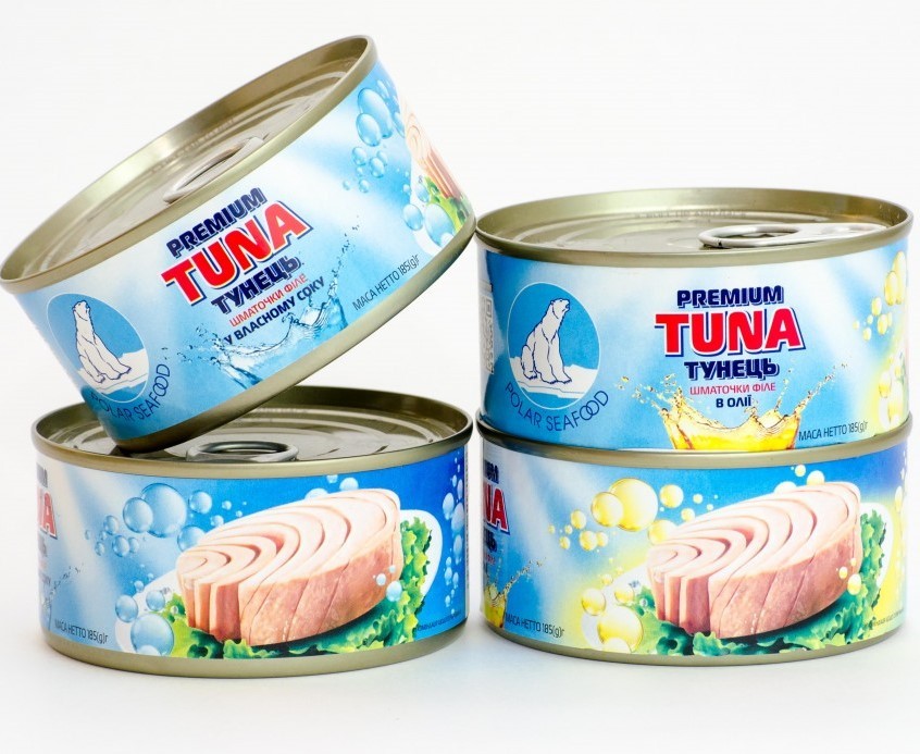 Консерва тунца в подсолнечном масле ж/б ТМ Polar SeaFood Ukraine 185г