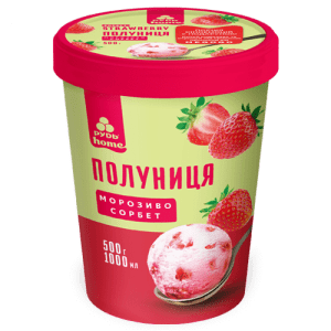 Морозиво у відрі "Полуниця" ТМ Рудь 500г