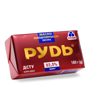 Масло сладкосливочное экстра "Рудь" 82,5% ТМ Рудь 180г
