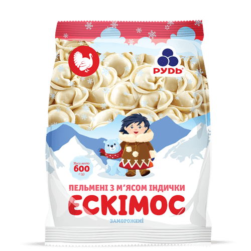 Пельмені "Ескімос" з м'ясом індички ТМ Рудь 600г