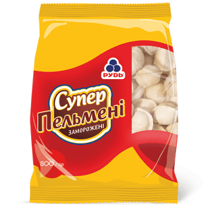 "Супер Пельмені" зі свининою та яловичиною ТМ Рудь 800г