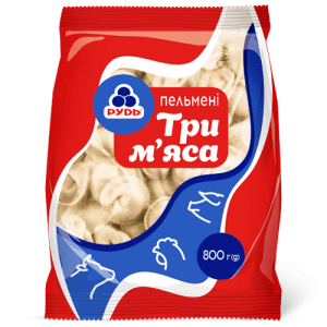 Пельмені "Три м'яса" ТМ Рудь 800г