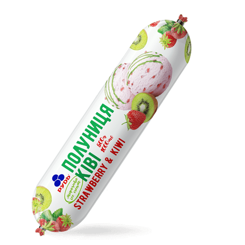Морозиво вагове "Полуниця-Ківі" ТМ Рудь 500г