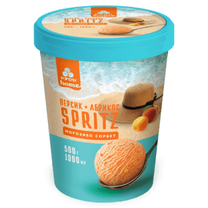 Морозиво у відрі Spritz "Персик-Абрикос" ТМ Рудь 500г