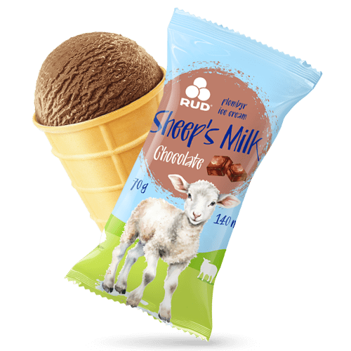 Морозиво у вафельному стаканчику "Sheep's Milk Шоколадний" ТМ Рудь 70г