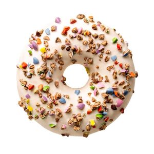 Донат CRUSHED CANDY с белой глазурью и измельченными шоколадными конфетами ТМ La Lorraine 57г — изображение 2