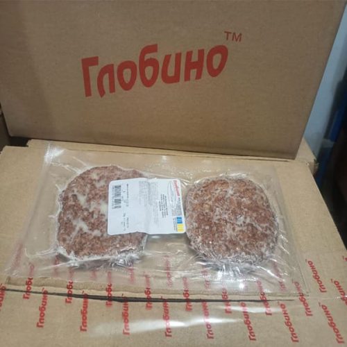 Котлета для бургера яловичина високого ступеня готовності заморожена 100г ТМ Глобино Котлета для бургера яловичина високого ступеня готовності заморожена 100г ТМ Глобино