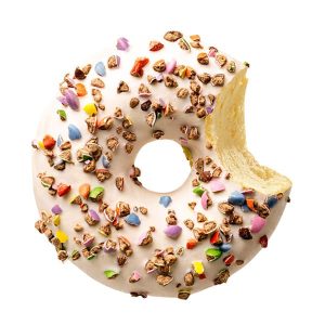 Донат CRUSHED CANDY с белой глазурью и измельченными шоколадными конфетами ТМ La Lorraine 57г