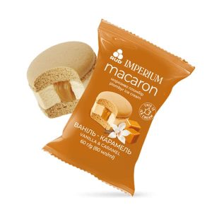 Морозиво пломбір Macaron "Ваніль-карамель" ТМ Рудь 60г