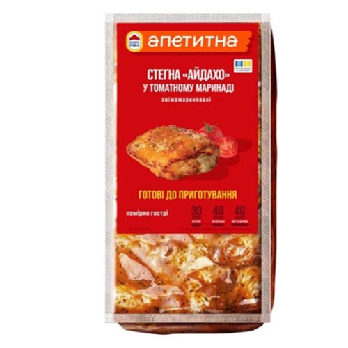 Стегна курячі "Айдахо" у томатному маринаді ~1.2 кг ТМ Наша Ряба Стегна курячі "Айдахо" у томатному маринаді ~1.2 кг ТМ Наша Ряба